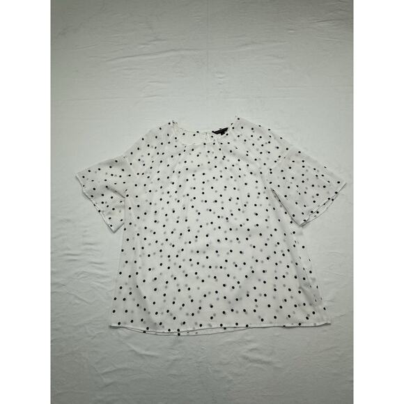 Banana Republic Tops - Banana Republic Polka‎ Dot Open Sleeve Top Black White Office Chic Womens XL
